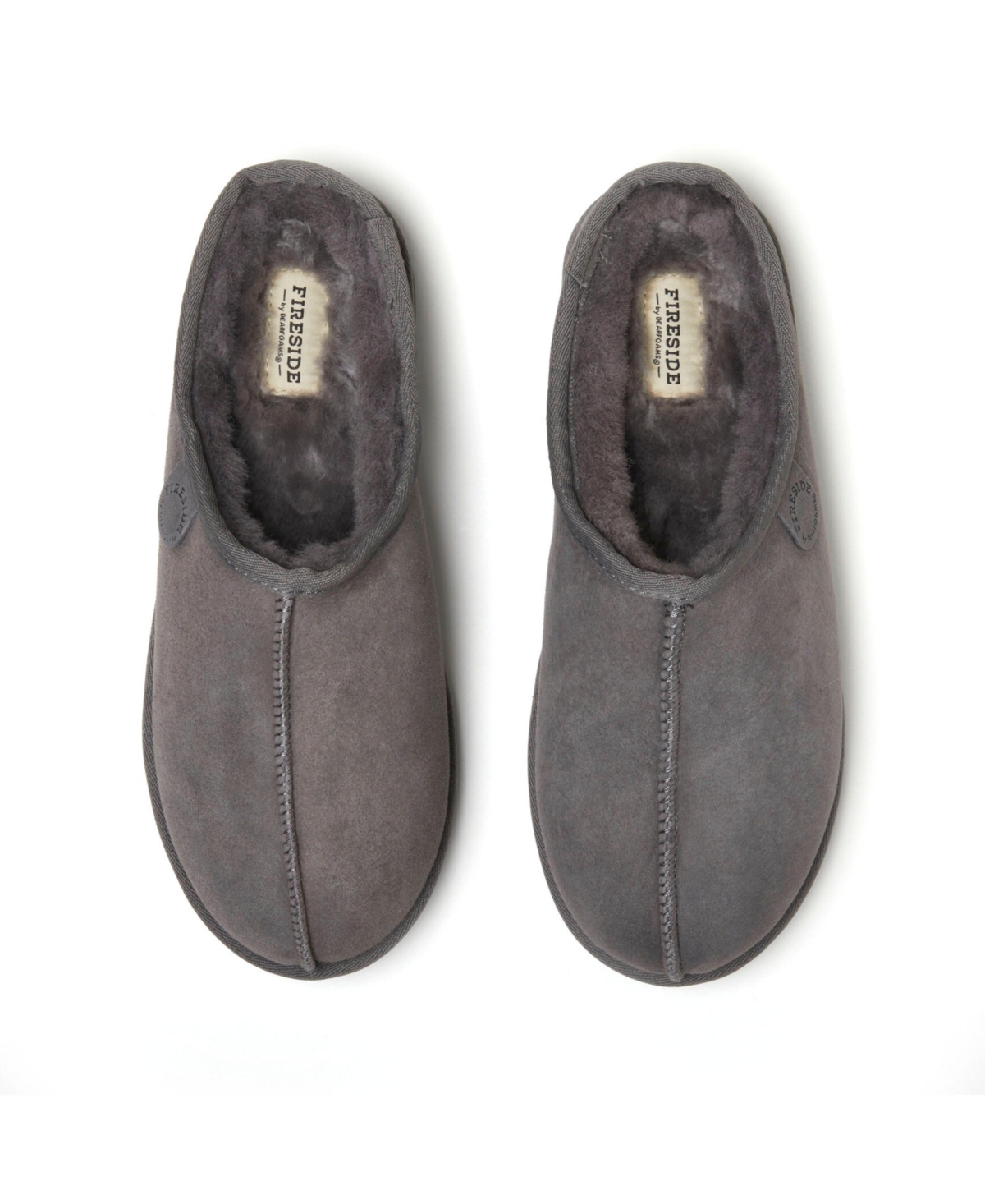 Dearfoams Men's Fireside By Grafton Genuine Shearling Clog House Shoe Slipper