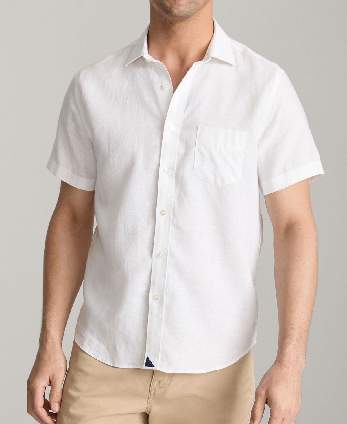Men's Slim Fit Wrinkle Resistant Linen Cameron Button Up Shirt - Bright white