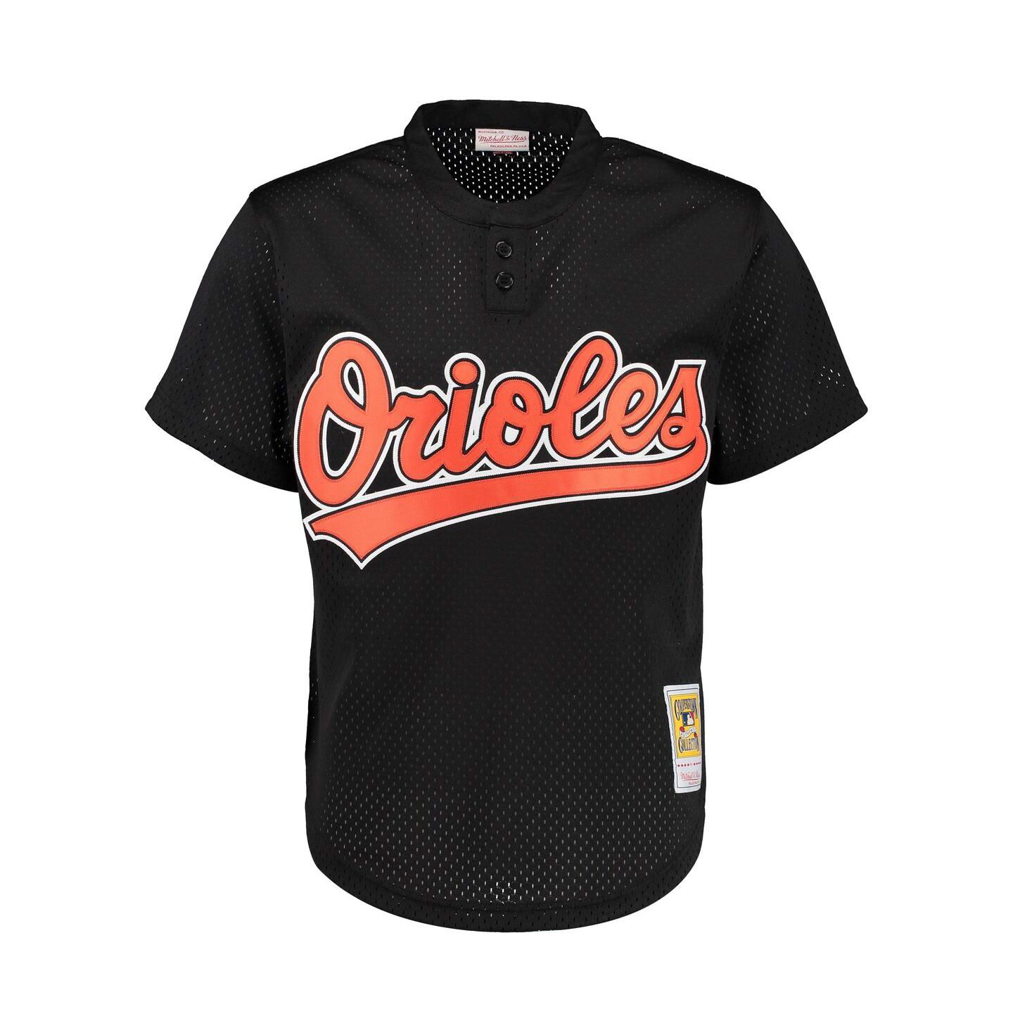 Мужской топ Mitchell & Ness Cal Ripken Jr. Black Baltimore Orioles Cooperstown Mesh Batting Practice Jersey — фото 6