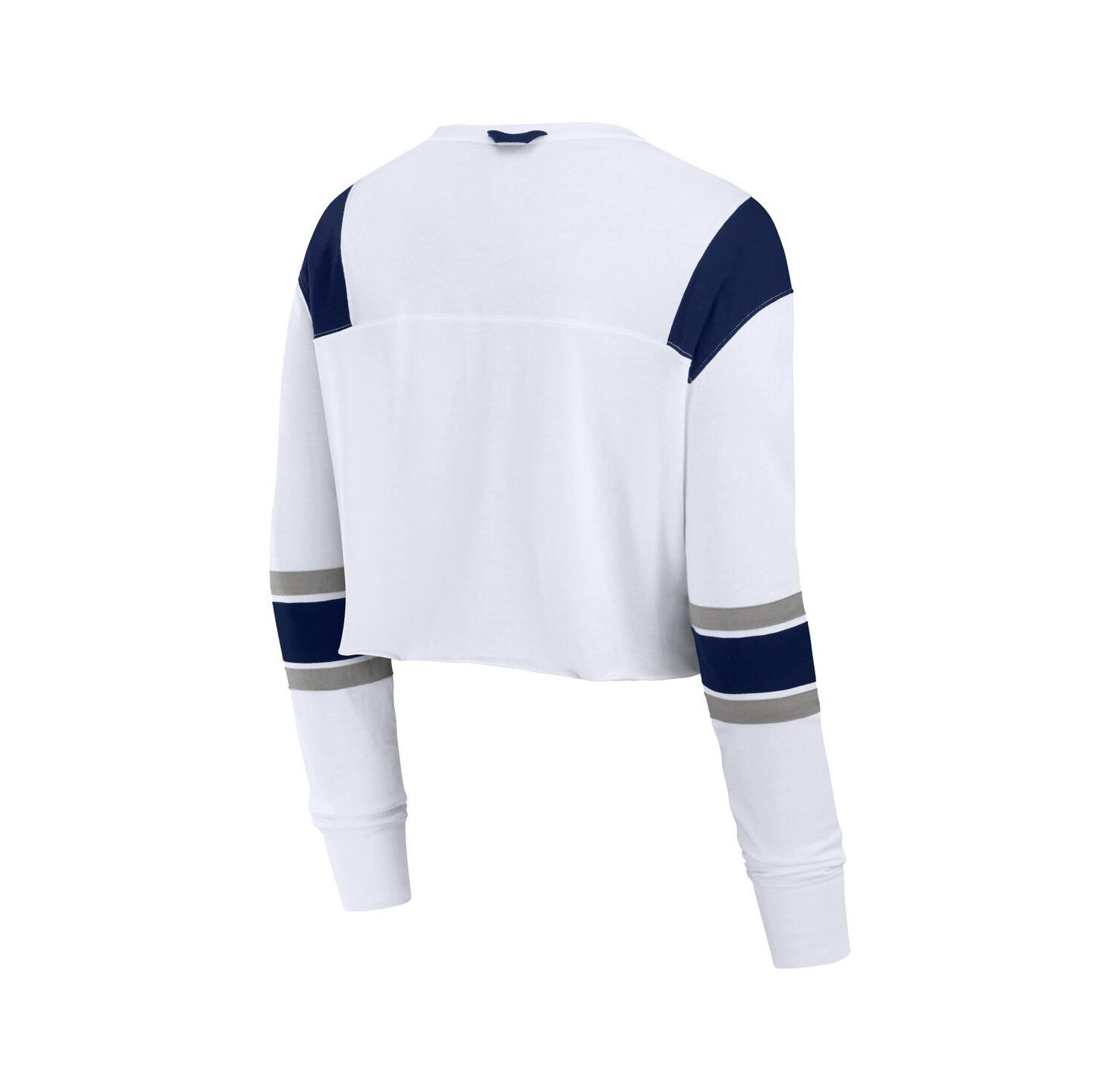 Women's White New York Yankees Stretch Cropped Fashion Long Sleeve T-Shirt