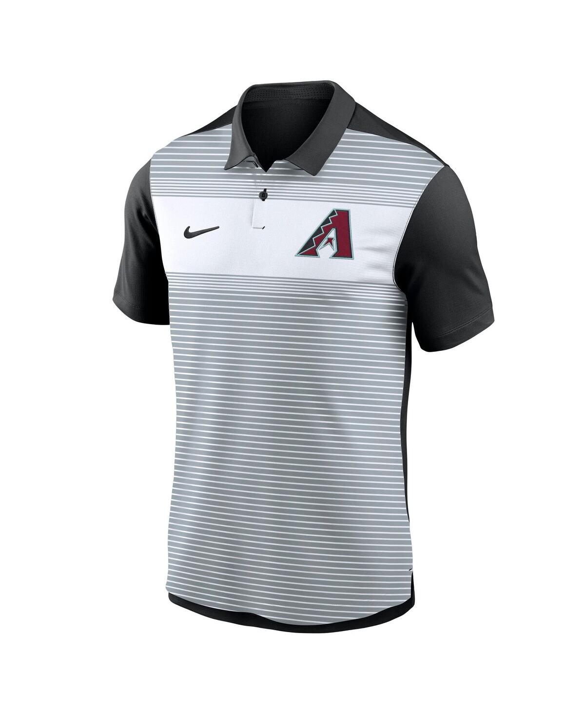 Nike Men's White/black Arizona Diamondbacks Vapor Striped Performance Polo Shirt In Black