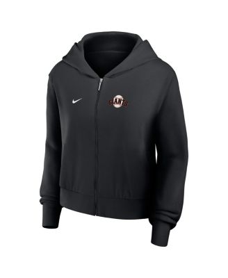 Women's Black San Francisco Giants Cropped Chill Full-Zip Hoodie Jacket
