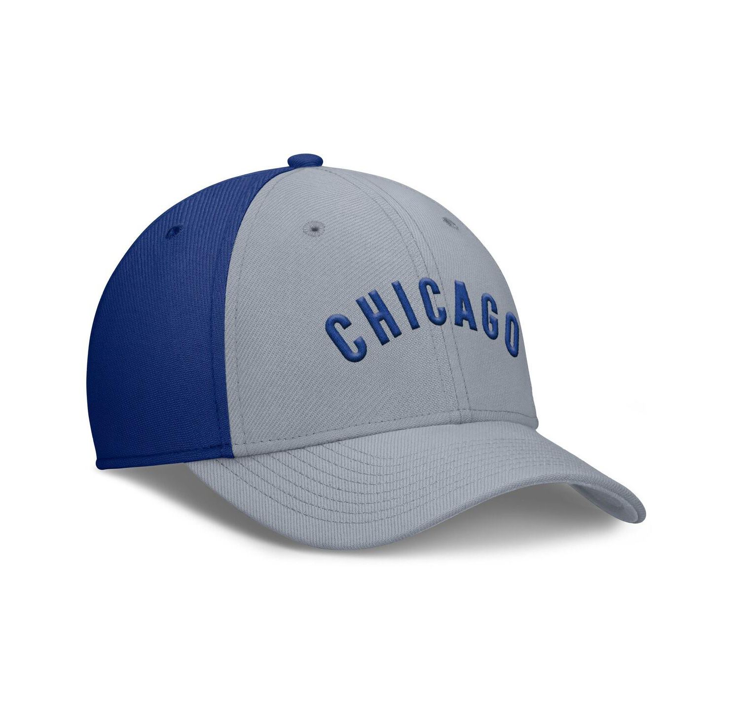 Men's Gray/Royal Chicago Cubs Rise Swoosh Performance Flex Hat