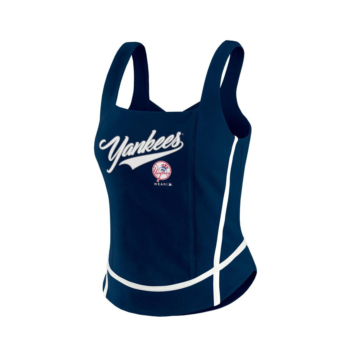 Женский топ WEAR by Erin Andrews Navy New York Yankees Square Neck — фото 2
