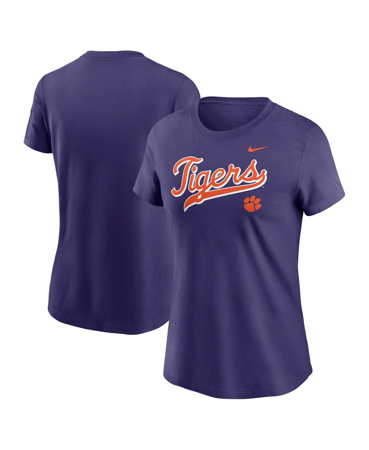 Nike Purple Clemson Tigers Local Script T-shirt In Blue