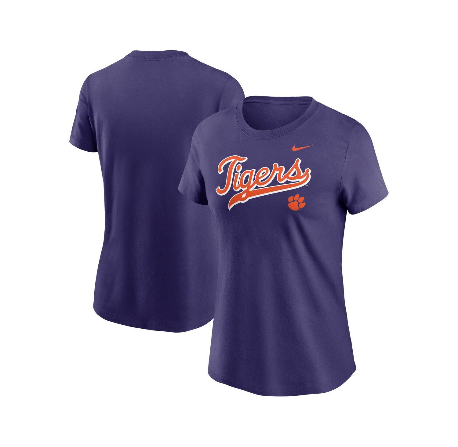 Women's Purple Clemson Tigers Local Script T-Shirt
