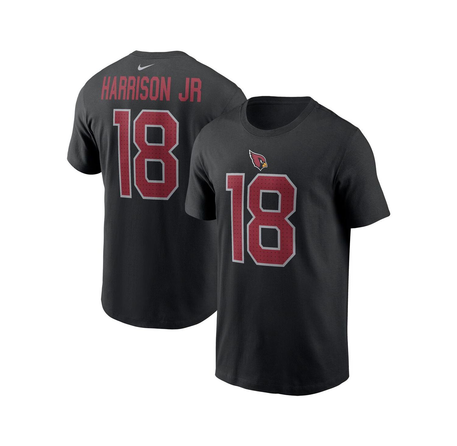 Men's Marvin Harrison Jr. Black Arizona Cardinals Player Name & Number T-Shirt