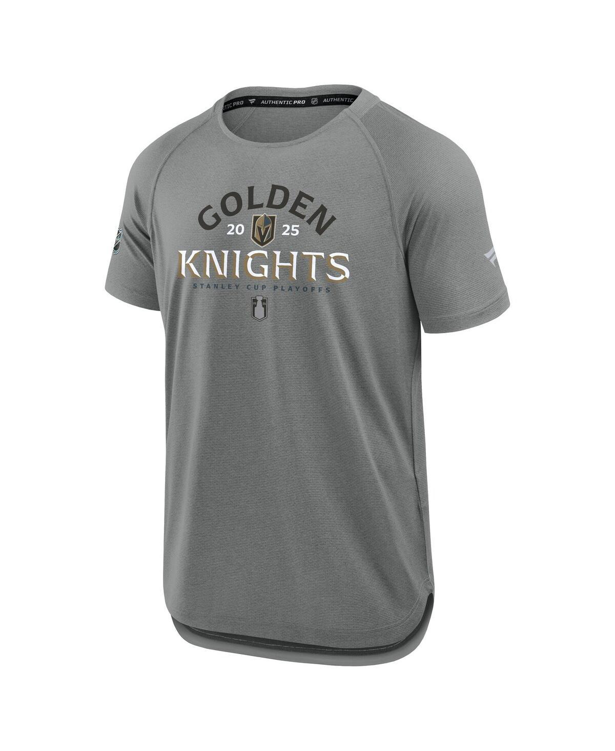 Fanatics Men's Heather Gray Vegas Golden Knights 2025 Stanley Cup Playoffs Authentic Pro Rink Performance T-s