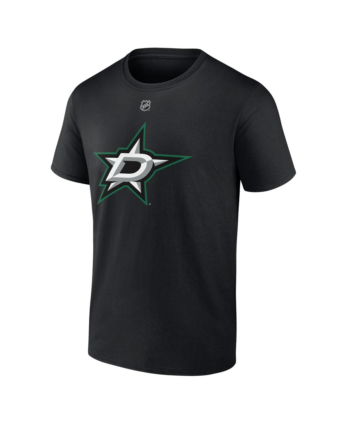 Fanatics Men's Mikko Rantanen Black Dallas Stars Authentic Stack Name Number T-shirt In Black