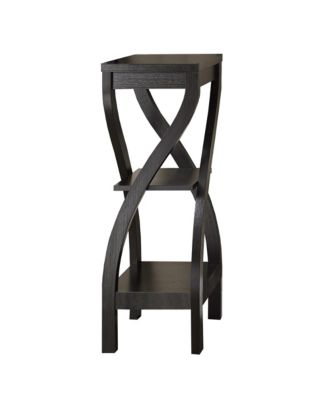 Contemporary Wood Square End Table with Two Shelves for Extra Storage