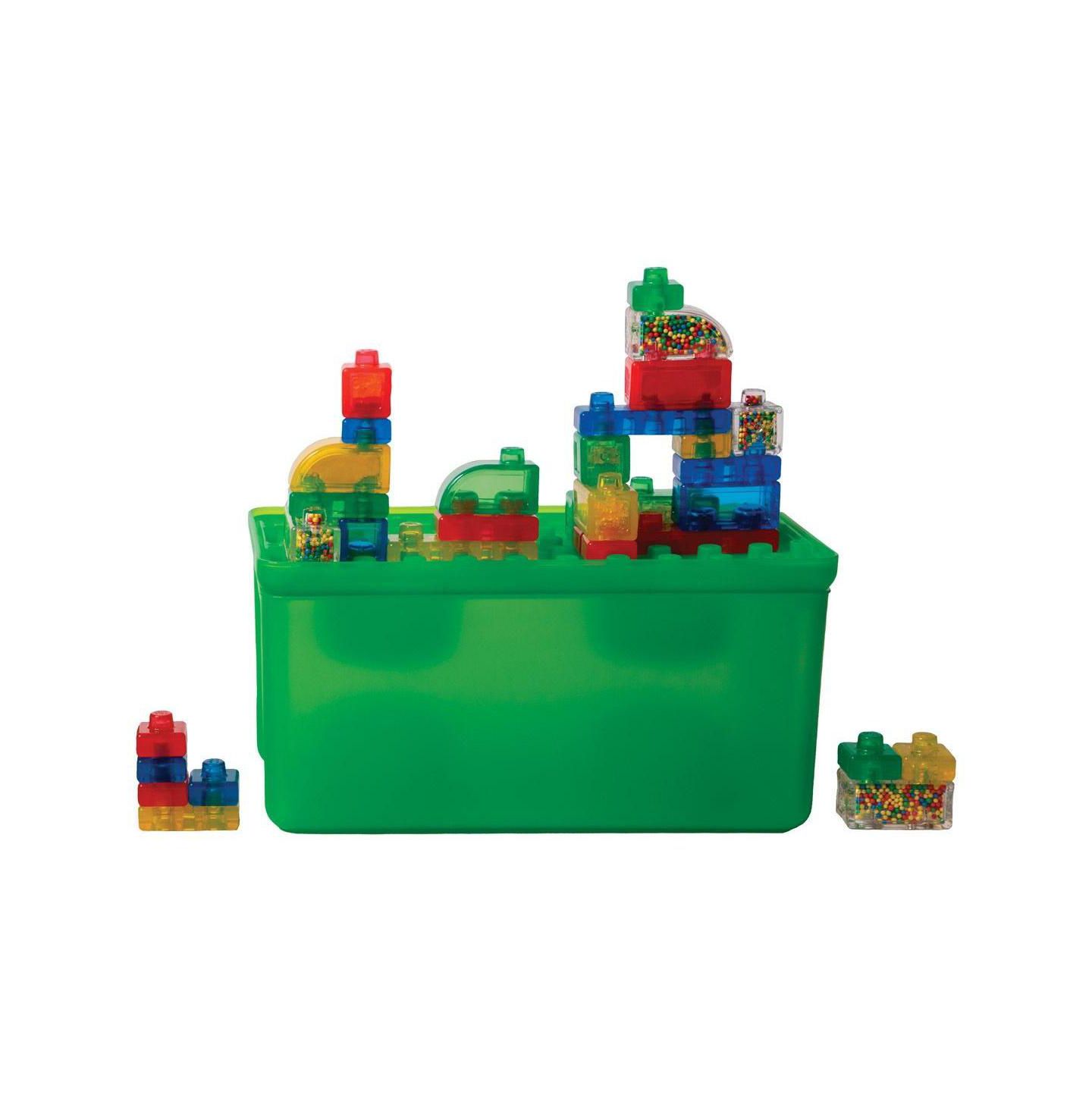 Детский конструктор Goliath Jelly Blox Stash 'N Stack 2-in-1 Storage Sensory 30-Piece Building Set, Ages 2+, цвет: Разноцветный — фото 4