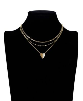 Crystal Heart Pendant Necklace Set