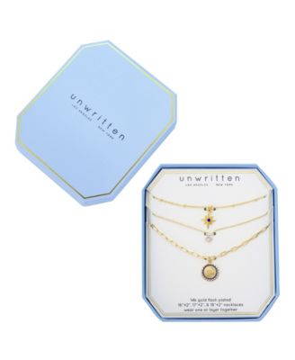 Cubic Zirconia and Crystal Celestial Evil Eye and Moon Layered Necklace Set