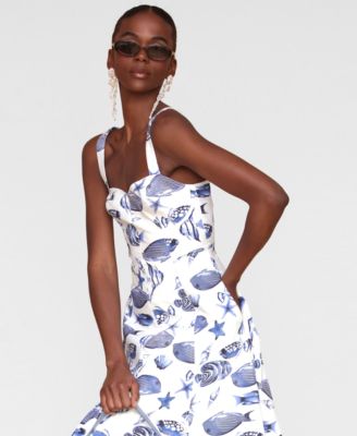 Women's Printed A-Line Midi Dress