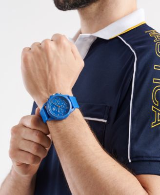 Men's Multifunction or Date Blue Polyurethane Watch, 43mm