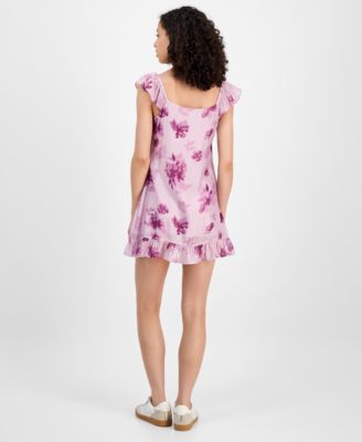 Women's Floral-Print Ruffled Mini Dress