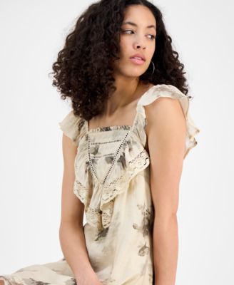 Women's Floral-Print Ruffled Mini Dress, Exclusively at Macy's