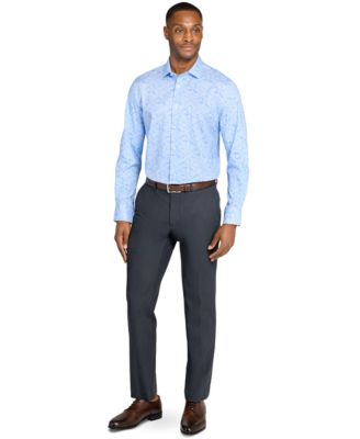 Men's Floral Print Hybrid Slim Fit Easy Care Long Sleeve Shirt