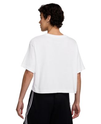 Women's Cotton Short-Sleeve Cropped Basketball T-Shirt