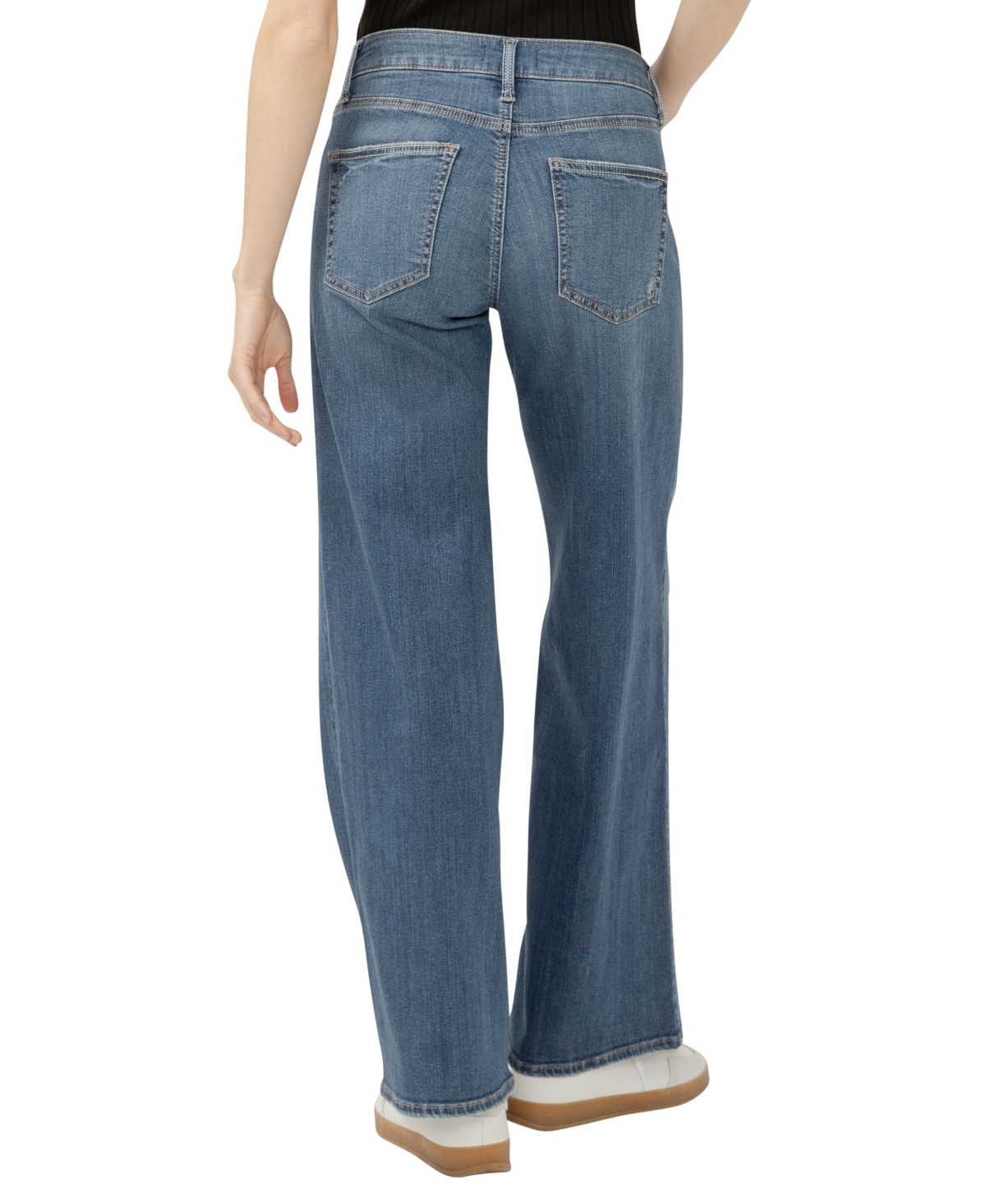SILVER JEANS CO. WOMEN'S SUKI MID RISE CURVY FIT WIDE LEG JEANS 