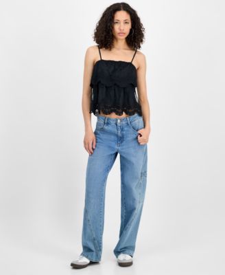 Women's Lace Cotton Tiered Camisole, Exclusively at Macy's