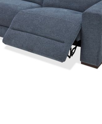 Nevio 5-Pc. Fabric Power Headrest Sectional with 3 Power Motion Chairs