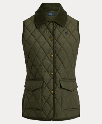 Women's Corduroy-Trim Quilted Vest