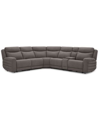 Kristyan 6-Pc. Fabric Sectional with 3 Power Motion Chairs and Console
