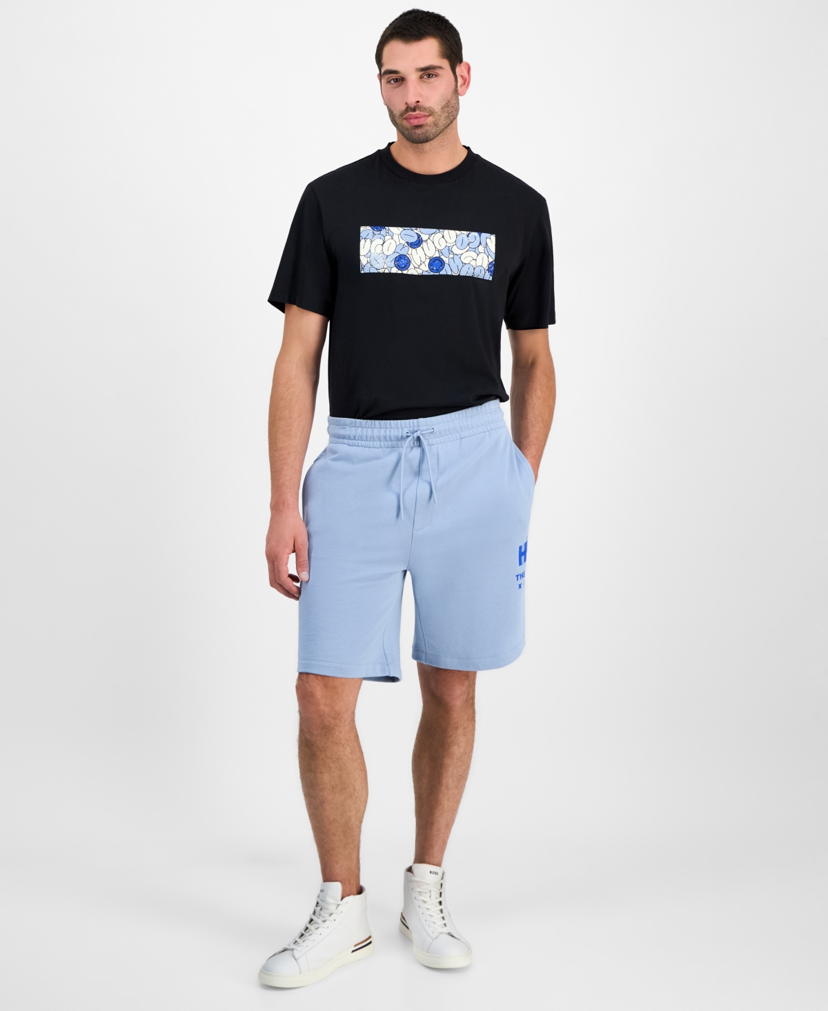 Hugo by Hugo Boss Men's Nesisho Drawstring Shorts - Light/pastel Blue