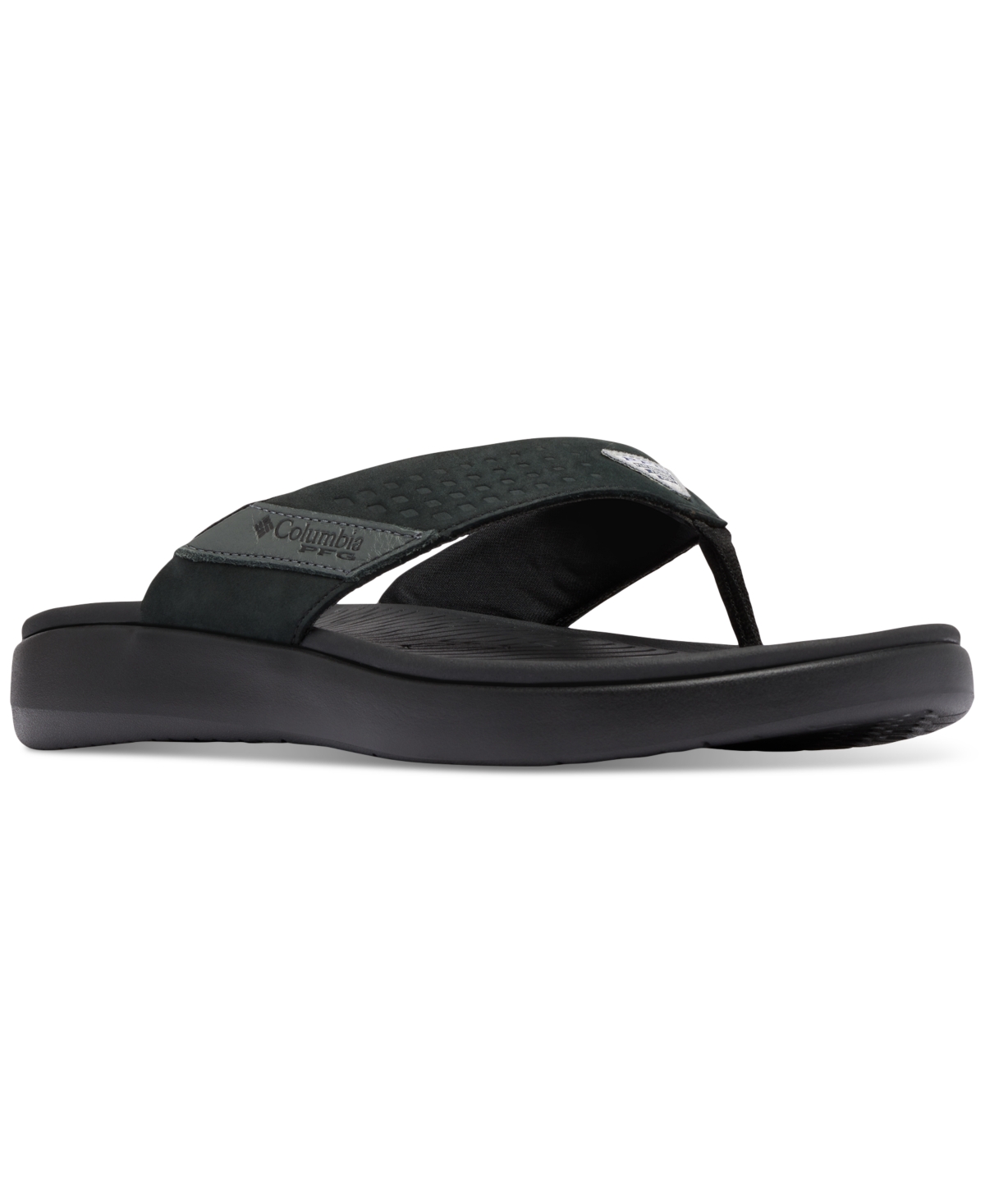 Men's Boatside Leather Lightweight Flip Flop Sandals - Black, Black