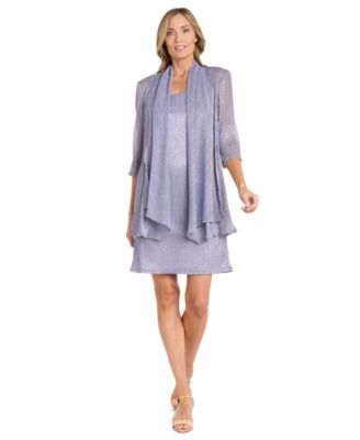 Women's Metallic Crinkle 2-Pc. Dress