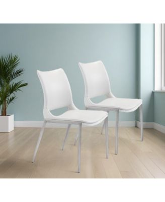 Upholstered Faux Leather Dining Chairs Set of 2 Open Back Side Chairs for Home