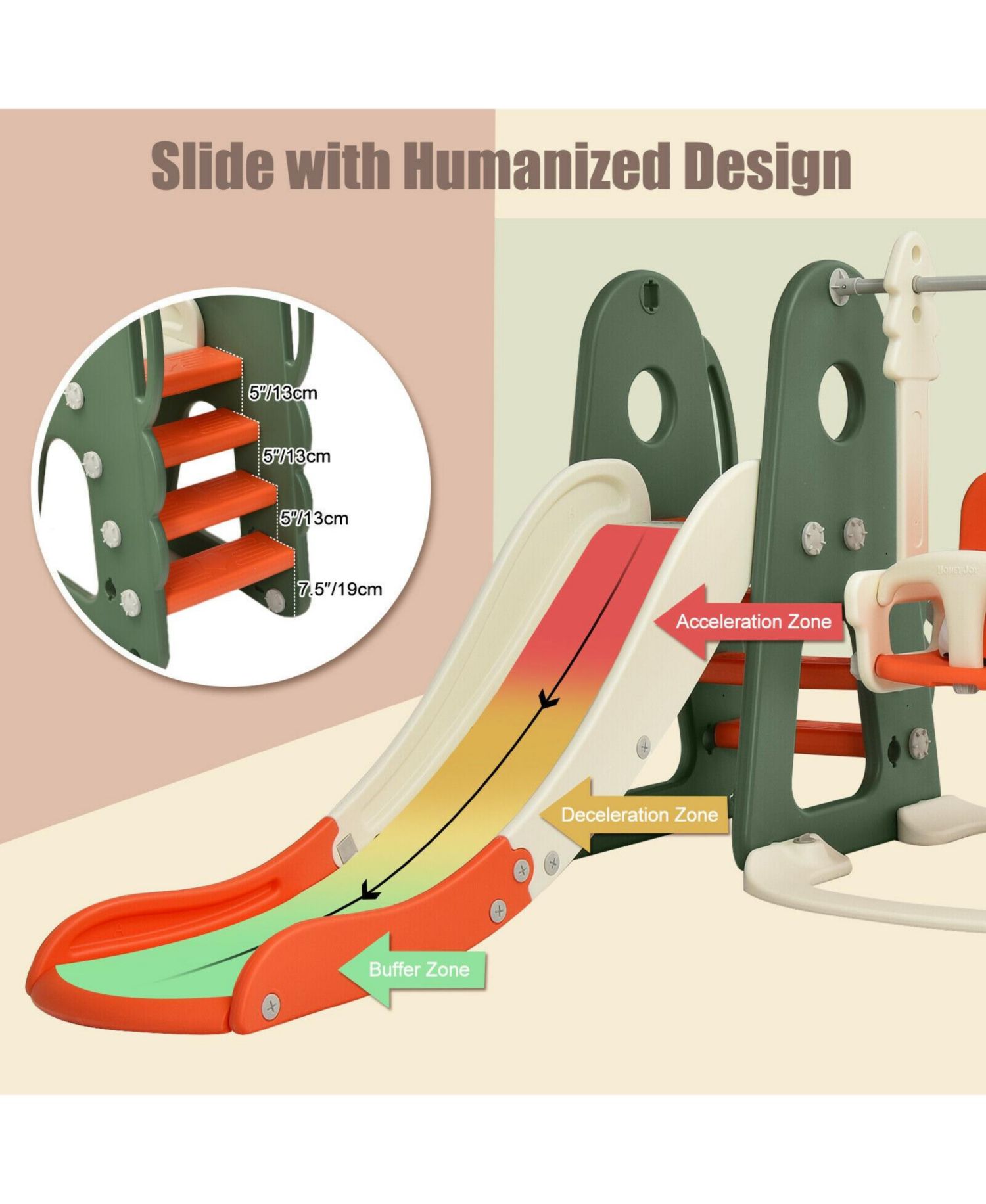Toddler 6-in-1 Slide and Swing Set