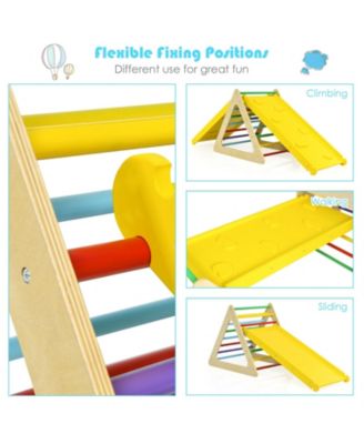 5 in 1 Kids Triangle Climber Play Gym Set with 2 Ramps