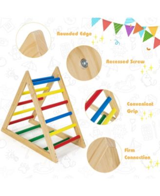 Wooden Toddlers Triangle Climber with 3 Levels Climbing Difficulty