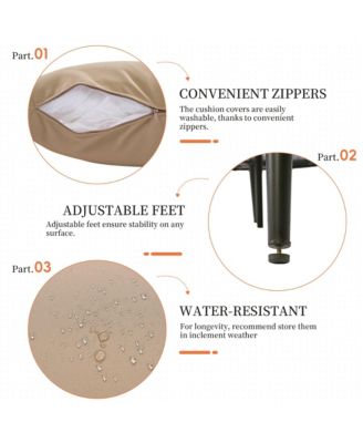 4 Piece Patio Furniture Set, Aluminum Conversation Set, Outdoor Garden Sofa Set with Armchairs, Loveseat, Center Coffee Table and Cushions