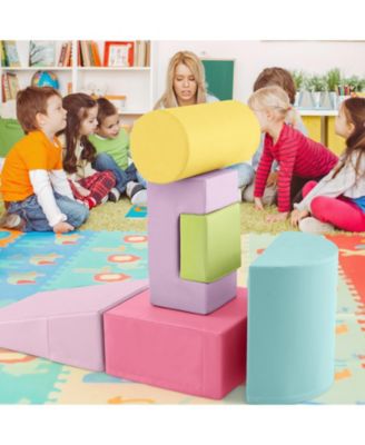 6 Pieces Foam Climbing Blocks Indoor Climb and Crawl Activity Playset with Rectangles