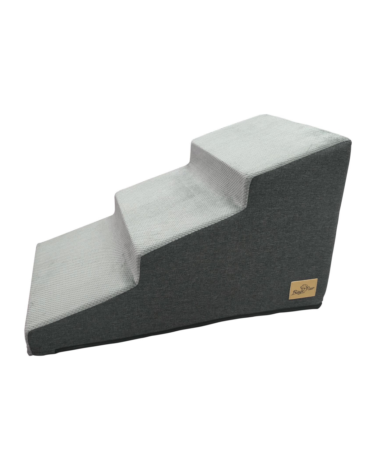 3-Step Non-Slip Sponge Dog Stairs for Small Dogs - Grey