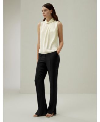 Women's Asymmetrical Sleeveless Cowl Neck Top