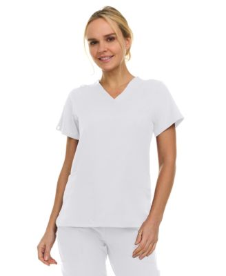 Women's Eleanor 3-Pocket Stretch V-Neck Scrub Top Shocking Pink Medium