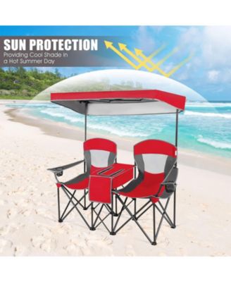 Portable Folding Camping Canopy Chairs w/ Cup Holder