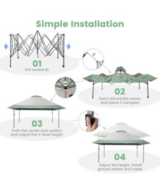 13 x 13 Feet Pop-Up Patio Canopy Tent with Shelter and Wheeled Bag