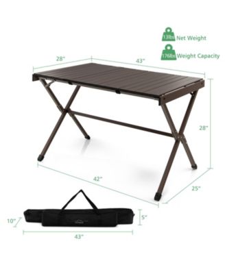 4-6 Person Portable Aluminum Camping Table with Carrying Bag