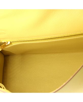 Pre-Owned Hermes Kelly 25 Handbag Yellow Epsom with Gold Hardware