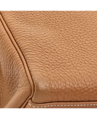 Pre-Owned Hermes Kelly 32 Handbag Brown Togo with Palladium Hardware