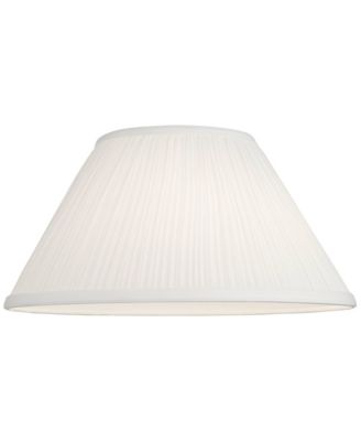 White Mushroom Pleated Medium Lamp Shade 6" Top x 14" Bottom x 8" Slant (Spider) Replacement with Harp and Finial