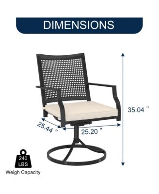8-Piece Metal Outdoor Patio Dining Set with Square Table with 1.65 in. Umbrella Hole and Swivel Chairs