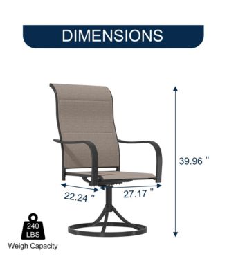 8-Piece Metal Patio Outdoor Dining Set with Square Table with 1.65 in. Umbrella Hole and Swivel Chairs