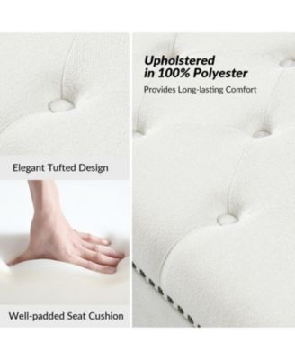 Lauris Classic Tufted Design Storage Bench with Nailhead Trim