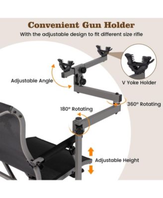 360° Swivel Portable Hunting Chair with Adjustable Legs and Armrests